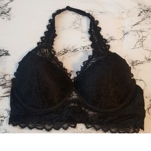 Victoria's Secret Pink - Halter Push-up Bra - Black - Large